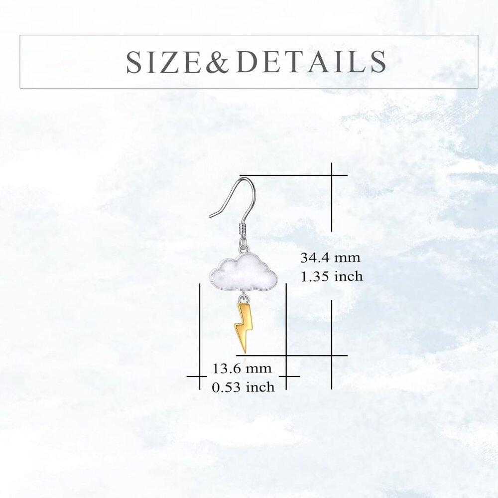 Mountain Dangle Silver Cloud Lightning Earrings F… - image 4